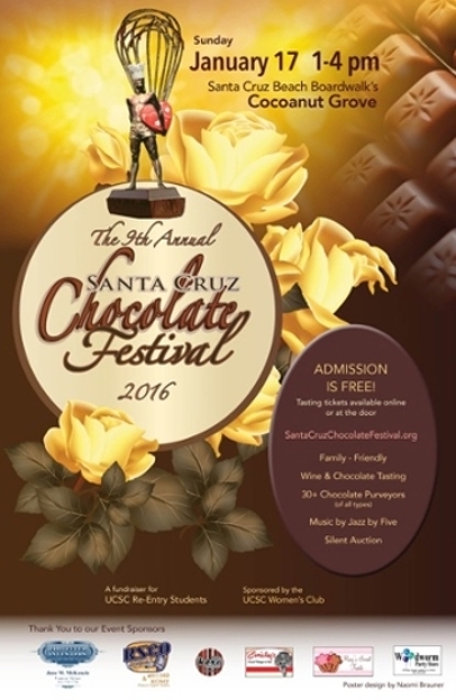 2016 Chocolate Festival Poster w/ roses and chocolates